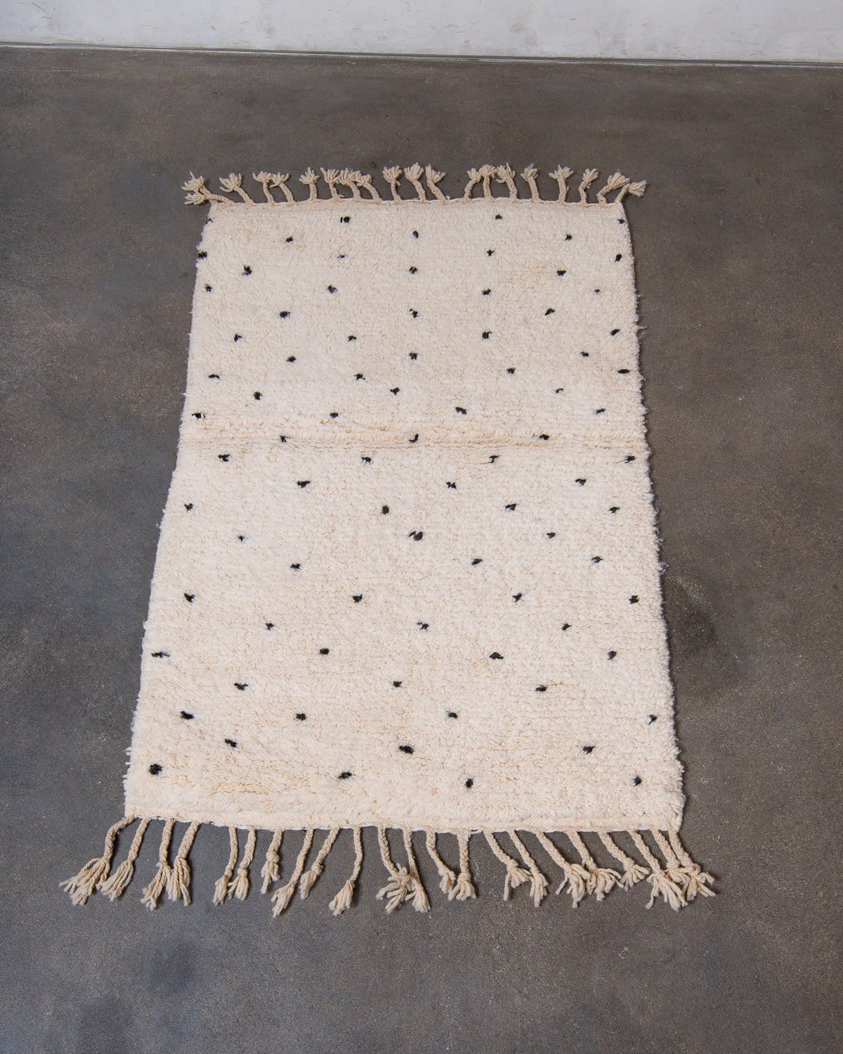 Modern, designer, handcrafted Berber rug from Morocco. Beniourain carpet with beautiful colours and patterns and fluffy wool texture.